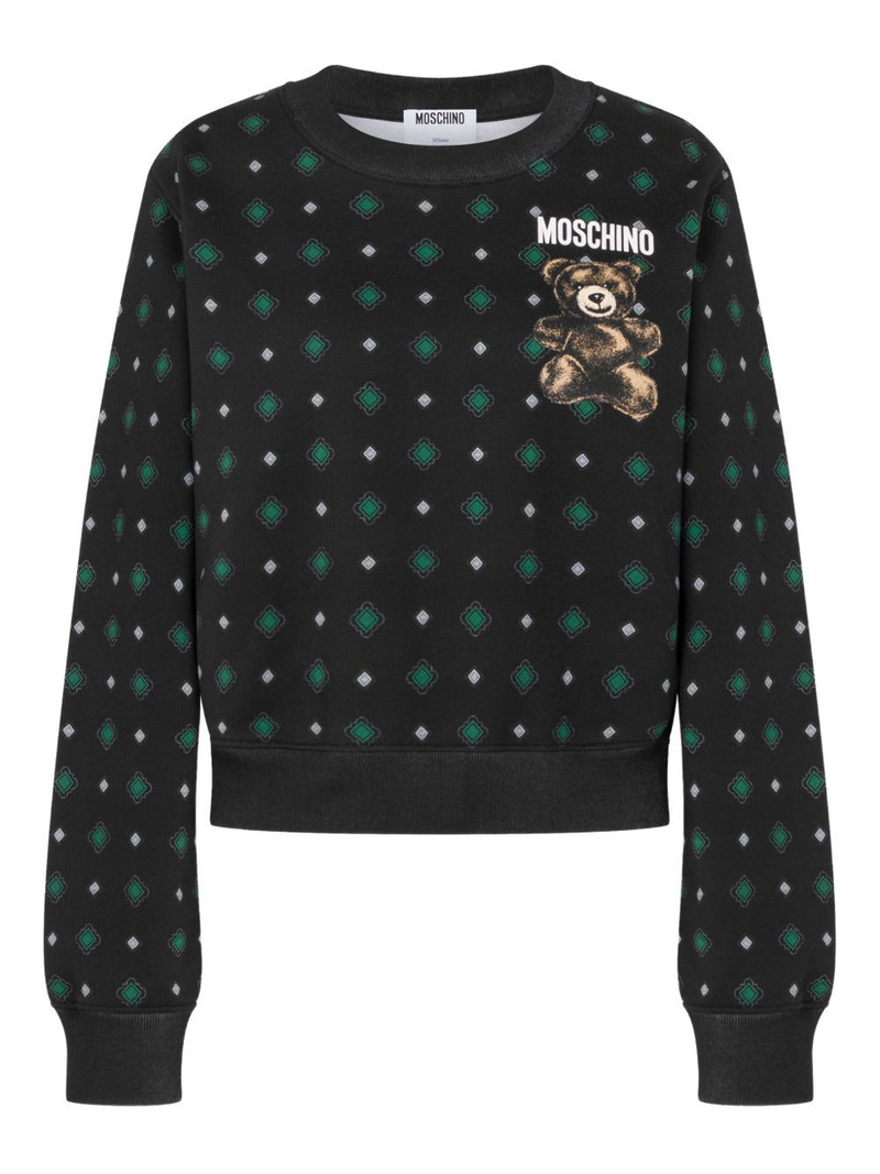 bear-print long-sleeve sweatshirt 1