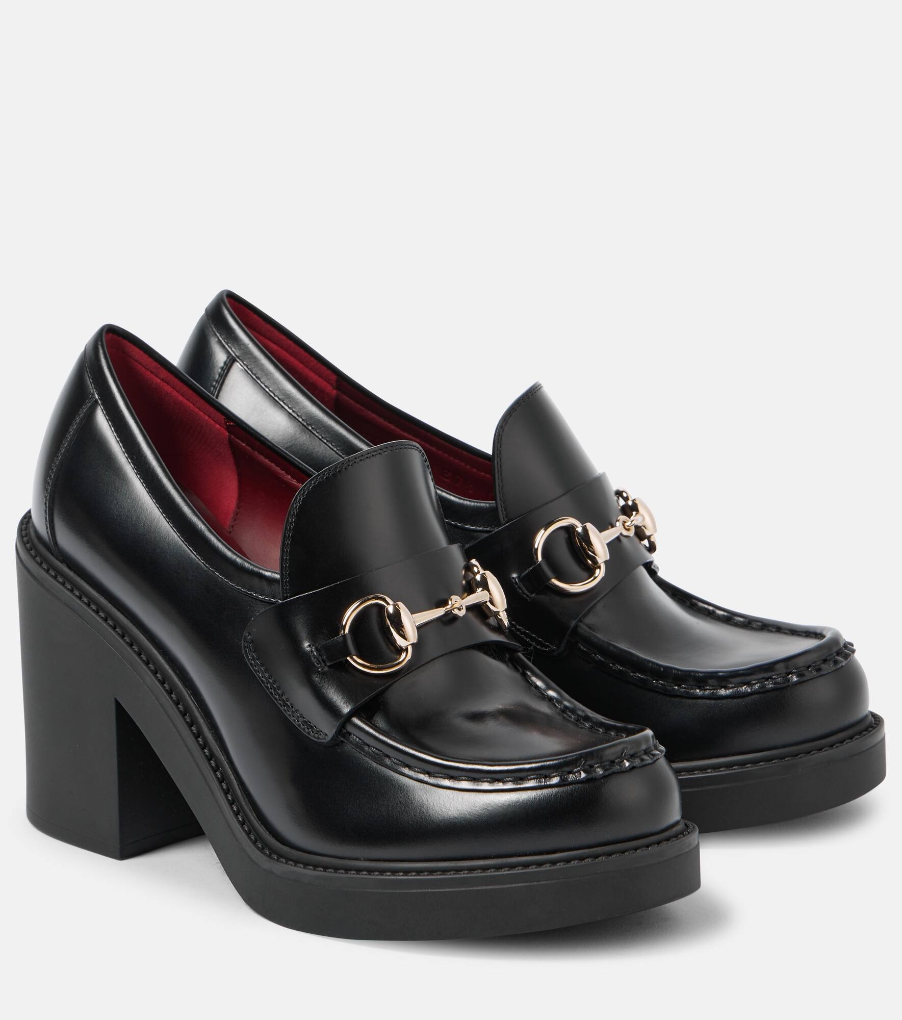 Horsebit leather loafer pumps - 1