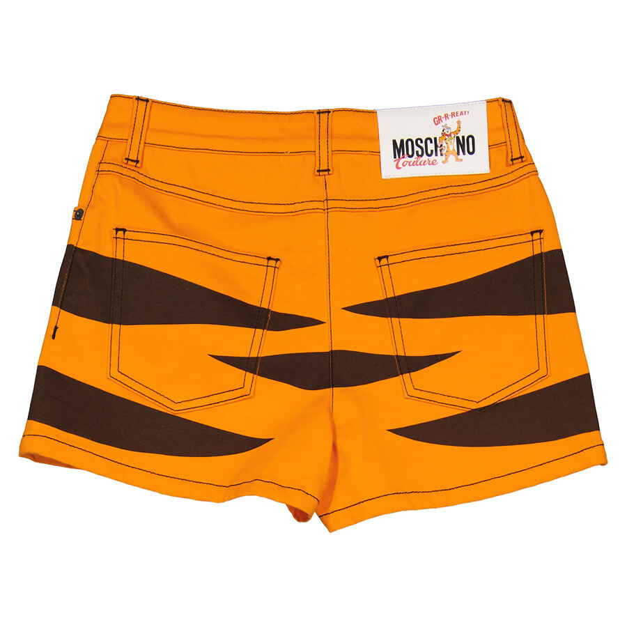 Moschino Ladies Orange Year Of The Tiger Shorts - 2