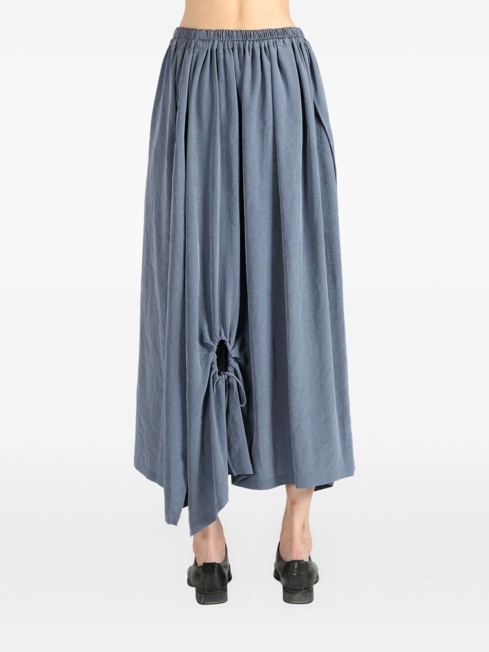 drawstring-detail asymmetrical midi skirt - 3