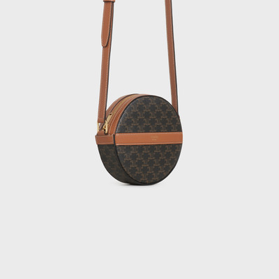 CELINE ROUND PURSE ON STRAP in Triomphe Canvas and Lambskin outlook