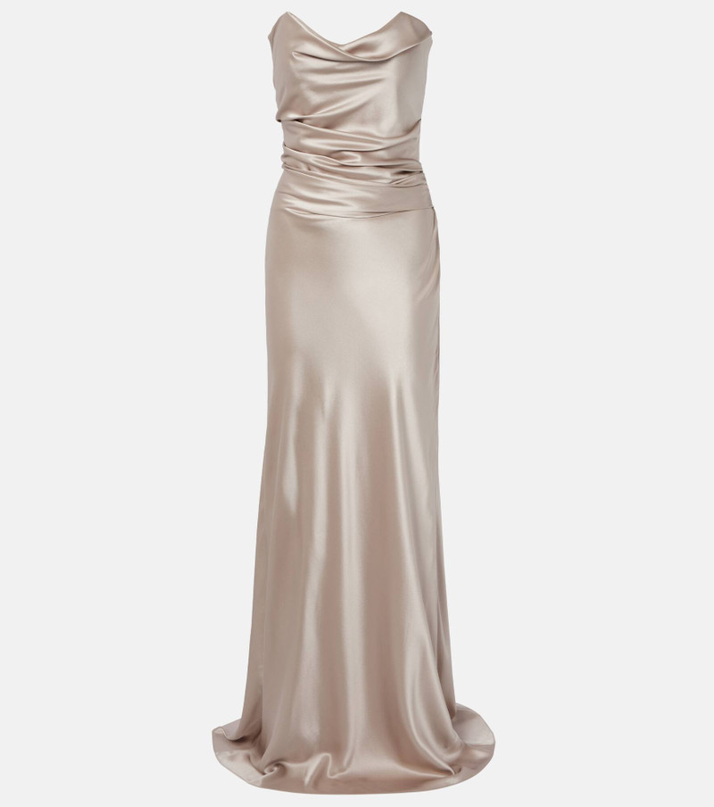 Silk satin bustier gown 1
