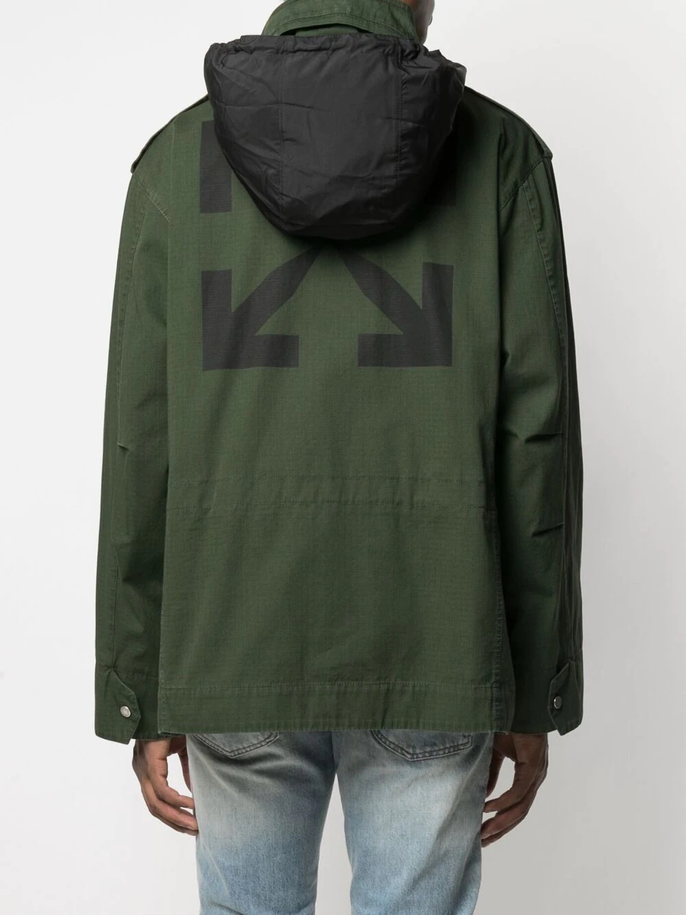 Arrows-motif hooded jacket - 6