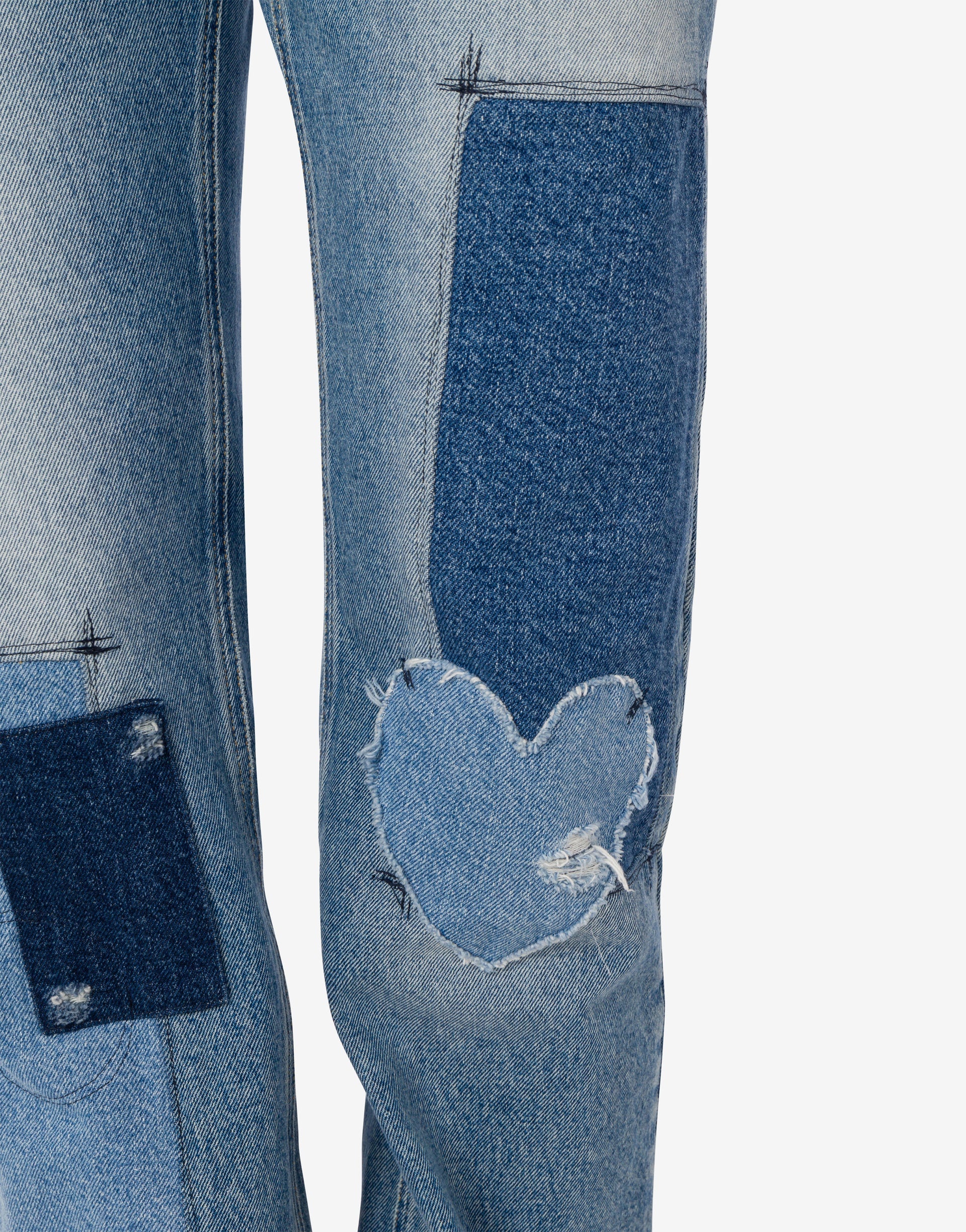 PATCHWORK DENIM PANTS - 4