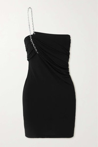 Givenchy One-shoulder chain-embellished stretch-jersey and