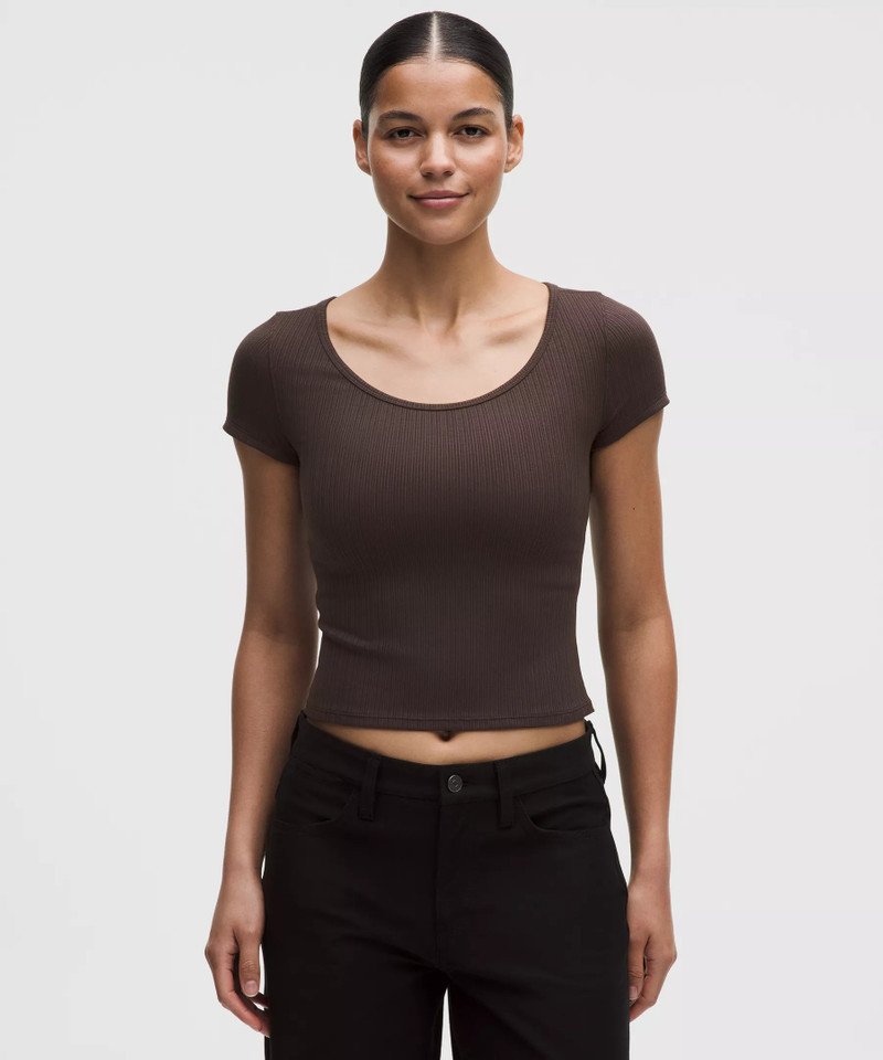 Hold Tight Micro-Rib Cross-Back T-Shirt 1