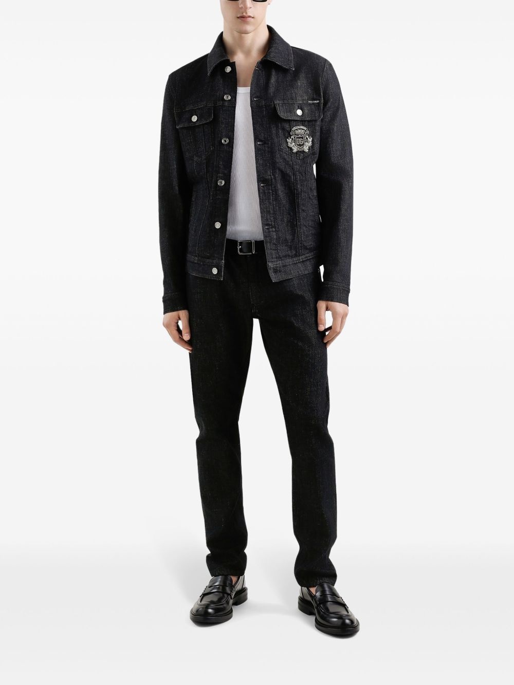 logo-plaque straight-leg jeans - 2