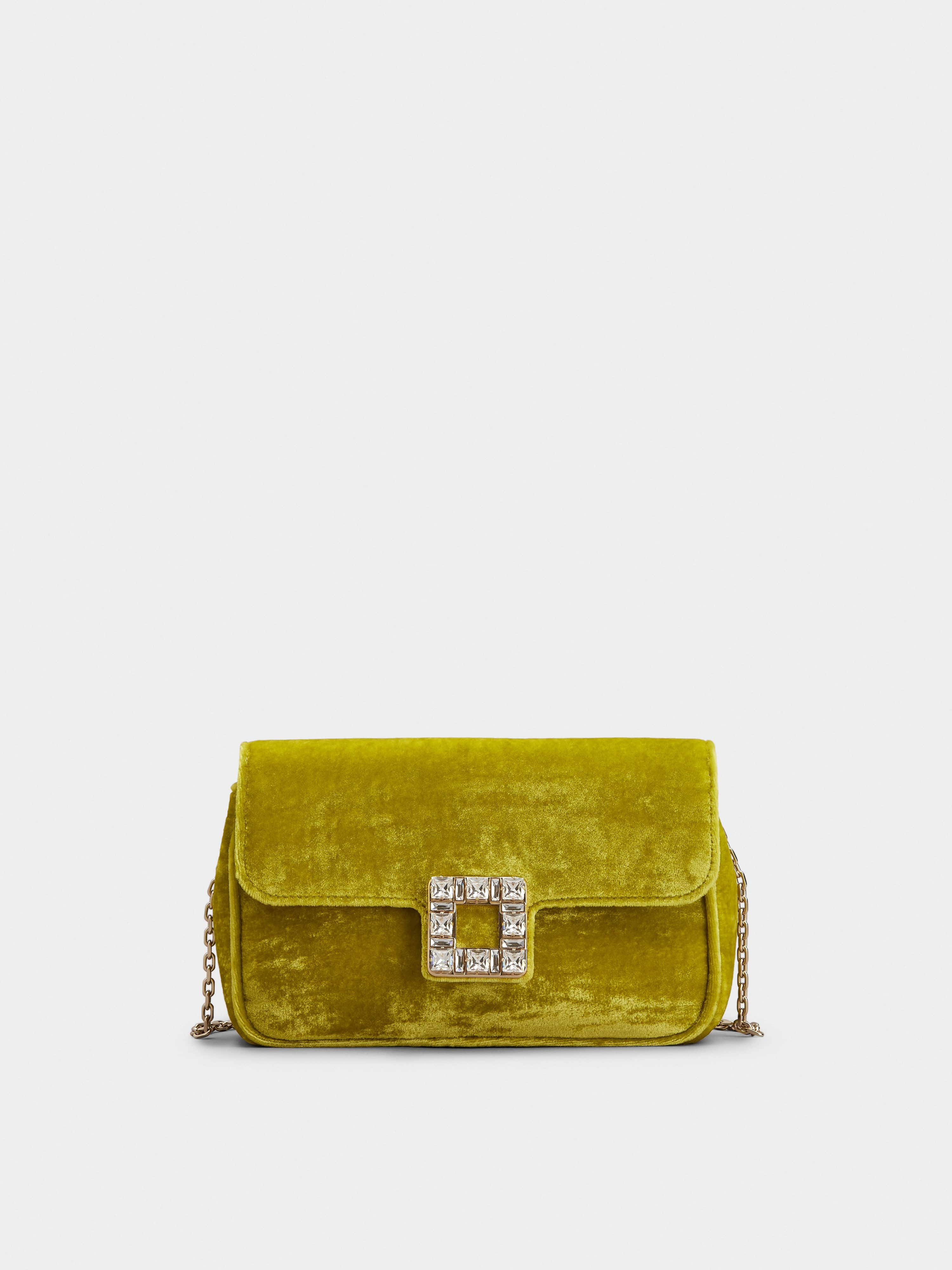 Jeu de Fille Strass Buckle Clutch Bag in Velvet - 1