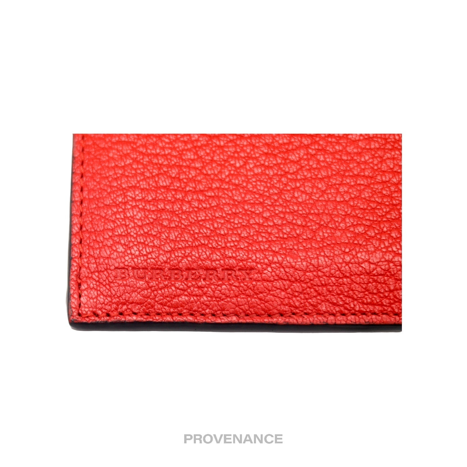 Burberry Two Tone Zip Card Wallet - Red/White - 4