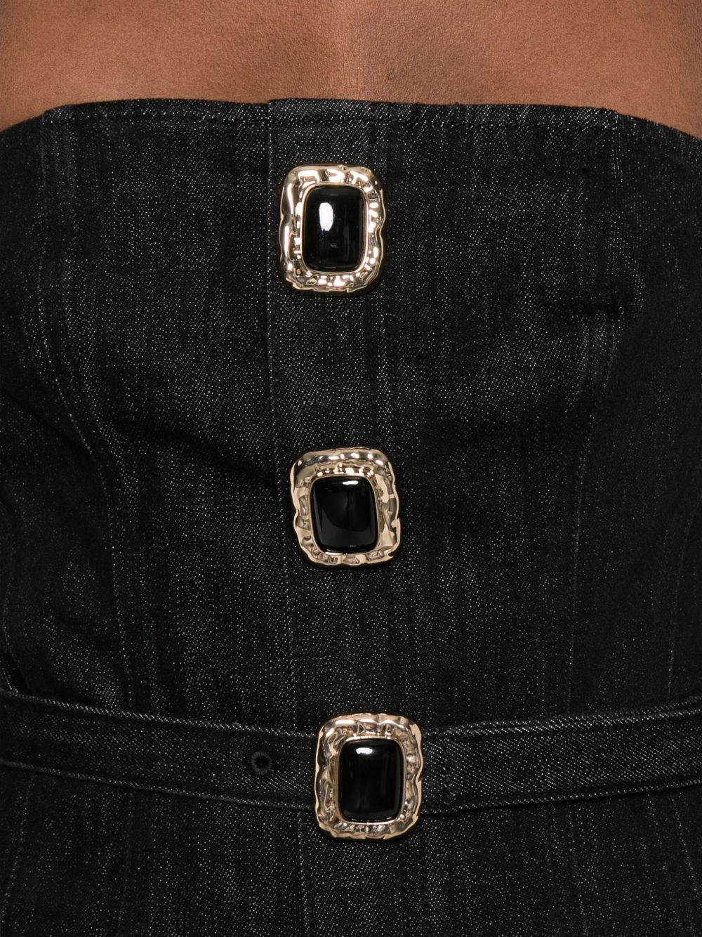 buckle-detail strapless midi dress - 5