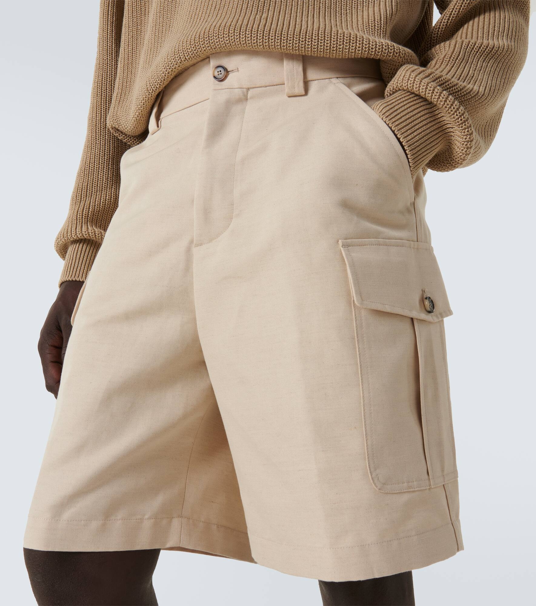 Bizen cotton and linen cargo shorts - 5