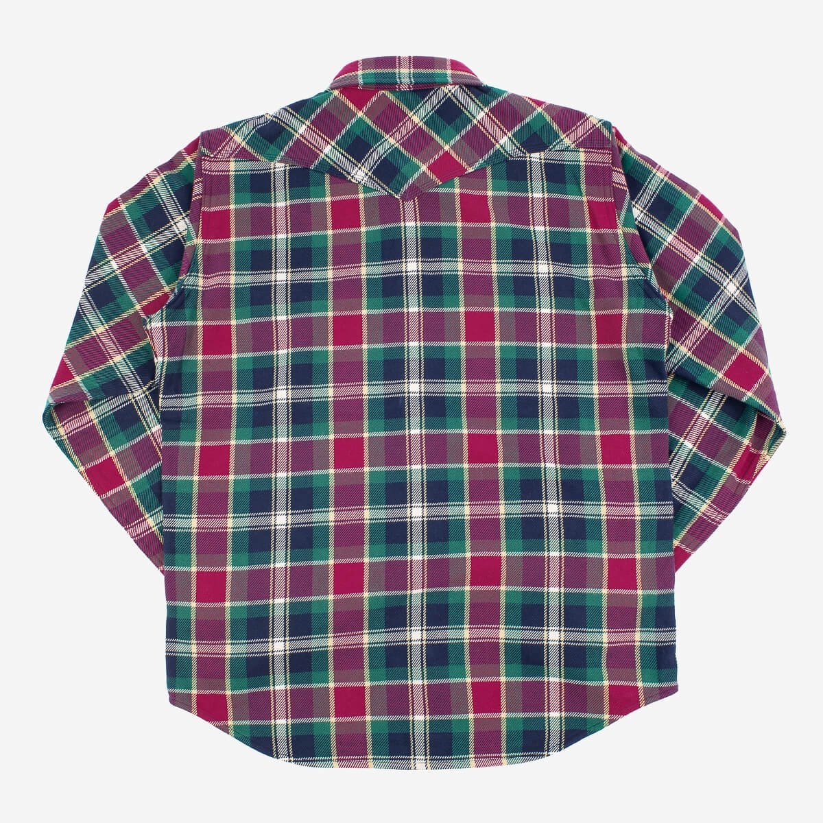 Ultra Heavy Flannel Crazy Check Western Shirt - Navy - 4