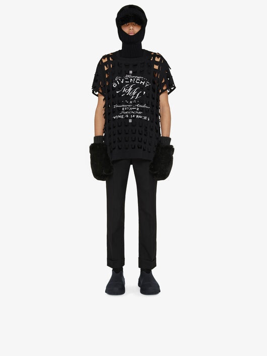 GIVENCHY MMW OVERSIZED T-SHIRT IN PERFORATED JERSEY - 1