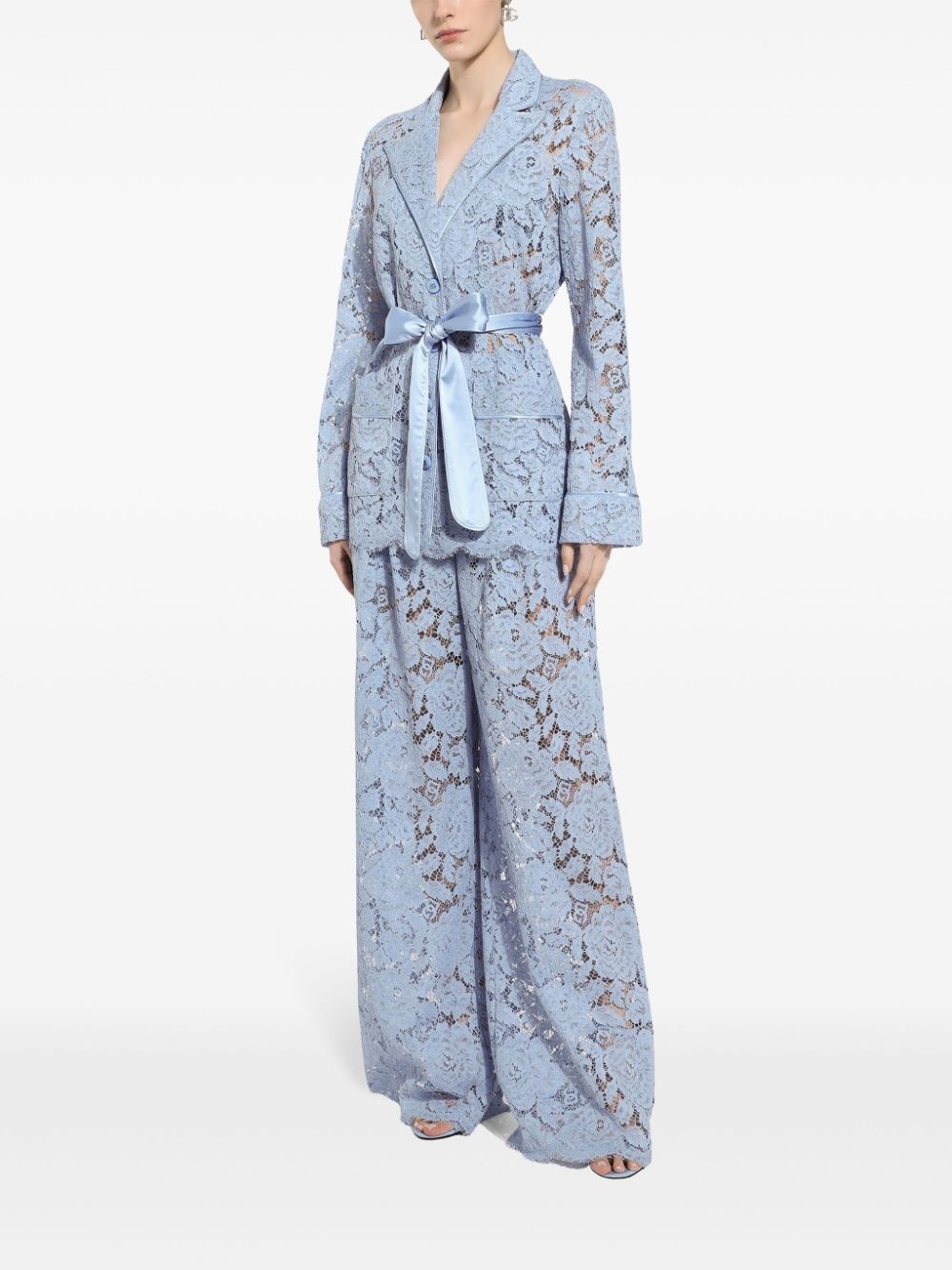 lace wide-leg trousers - 2