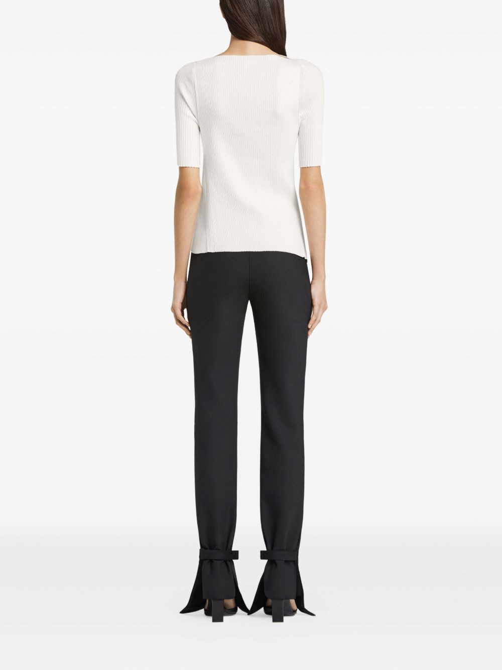 cut-out ribbed-knit top - 3