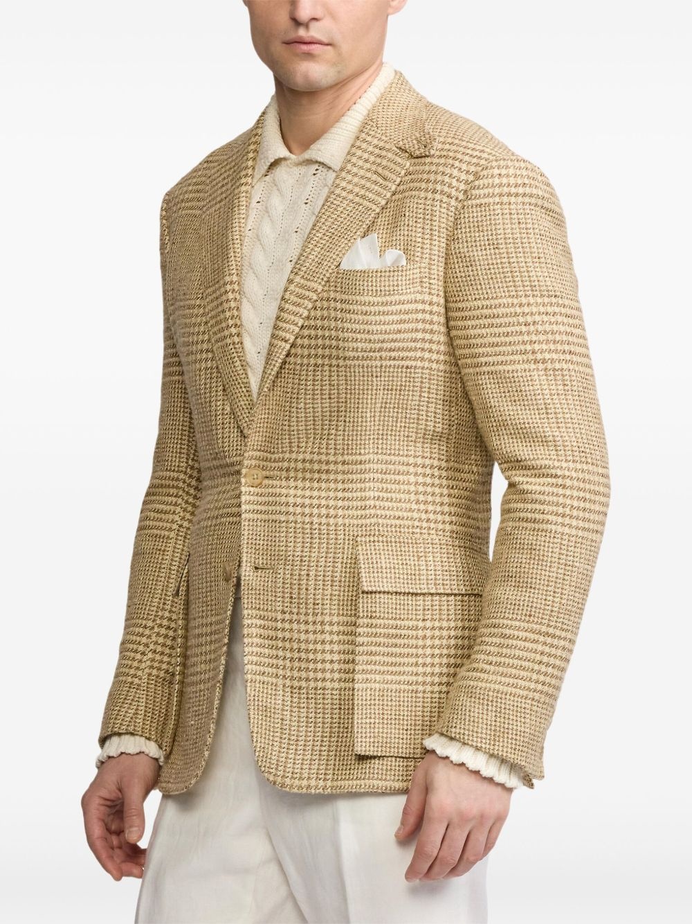 houndstooth-patterned blazer - 4