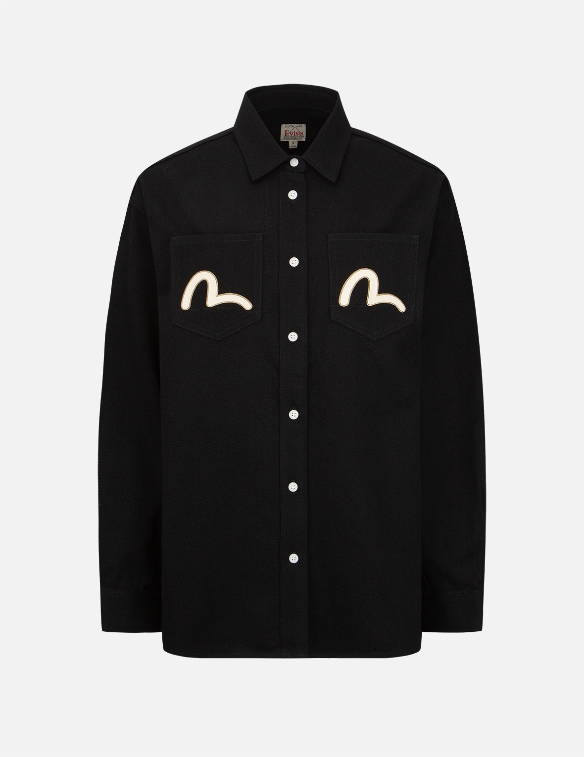 BROCADE KAMON FOIL-PRINT DENIM SHIRT - 2