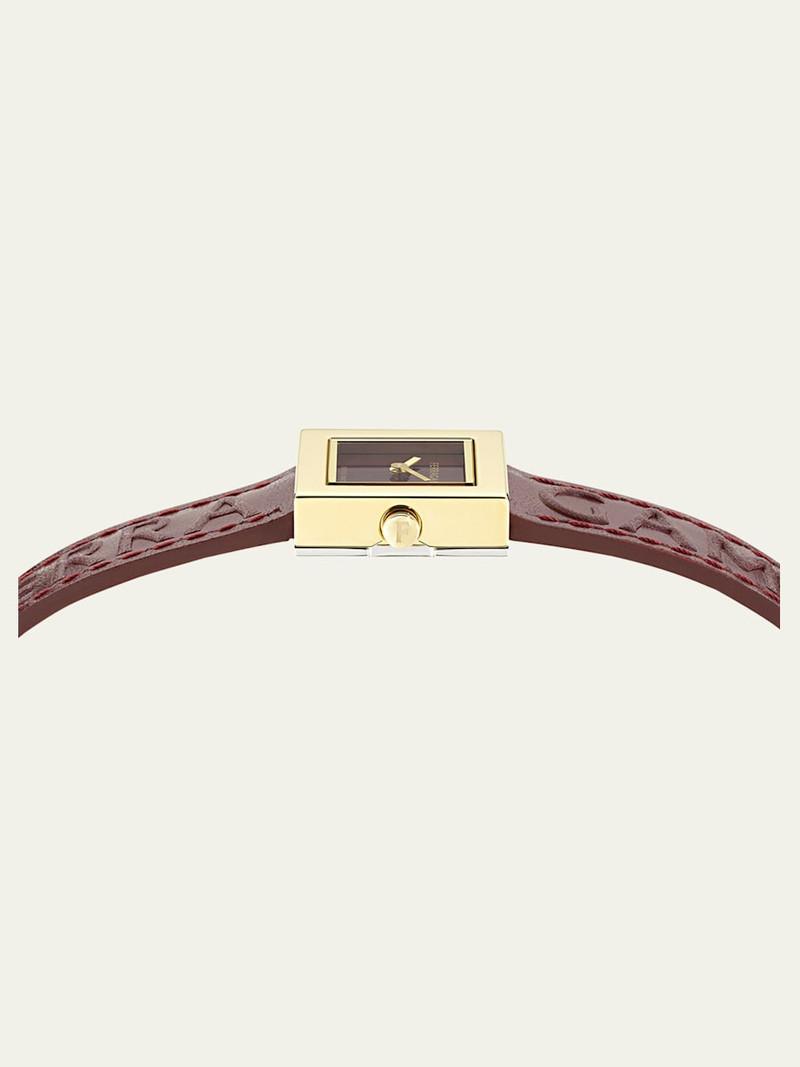 Portrait 20X20MM IP Yellow Gold Leather Watch 3