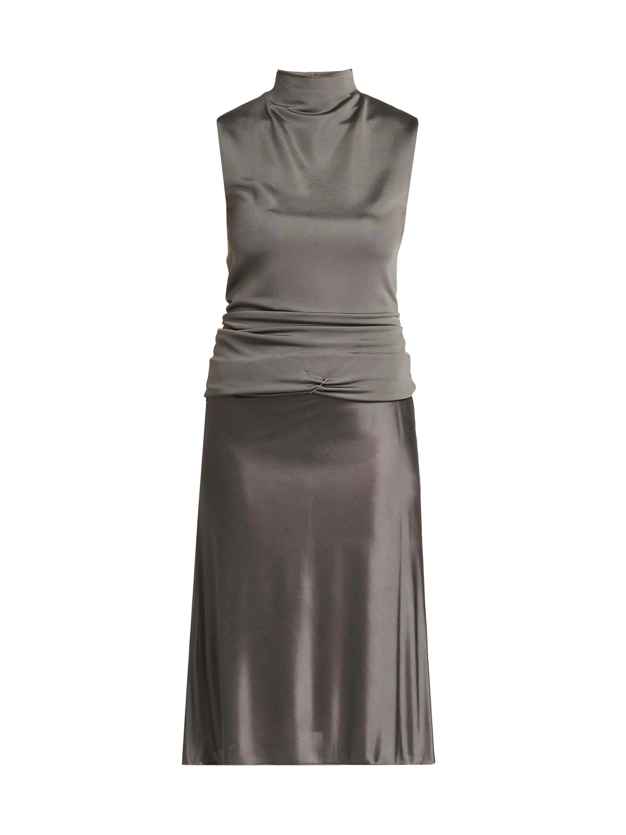 Women's Ruched Mock Turtleneck Midi-Dress - Lava Smoke - 1