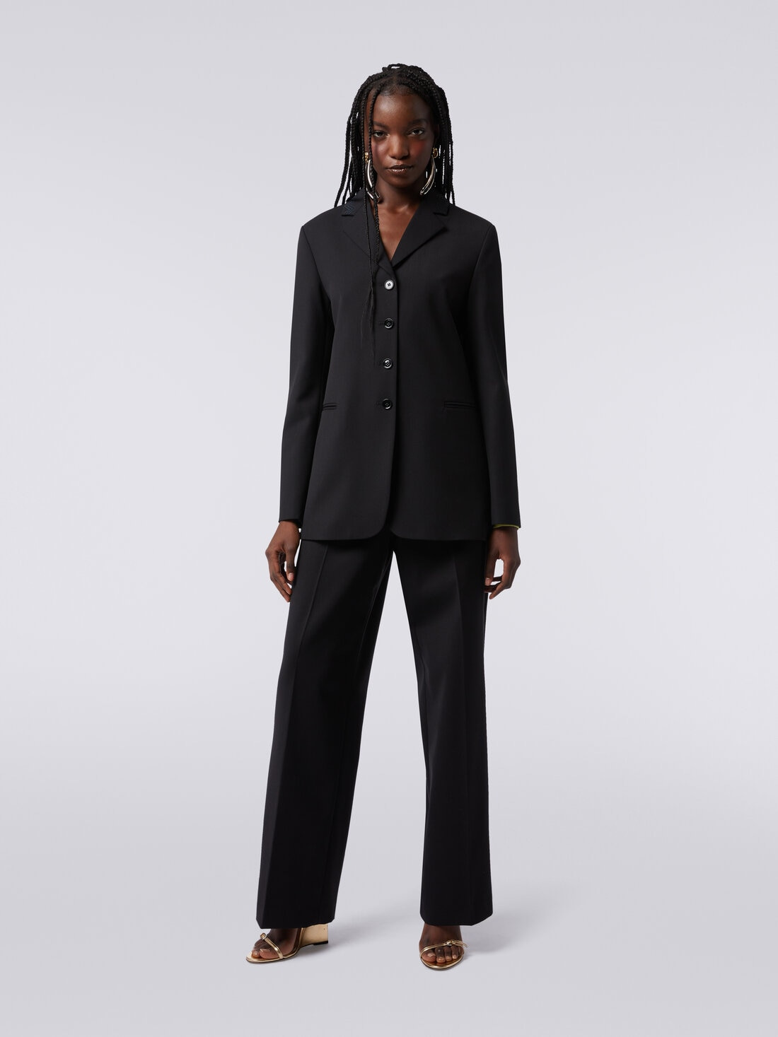 Wool blazer with zigzag embroidery - 2