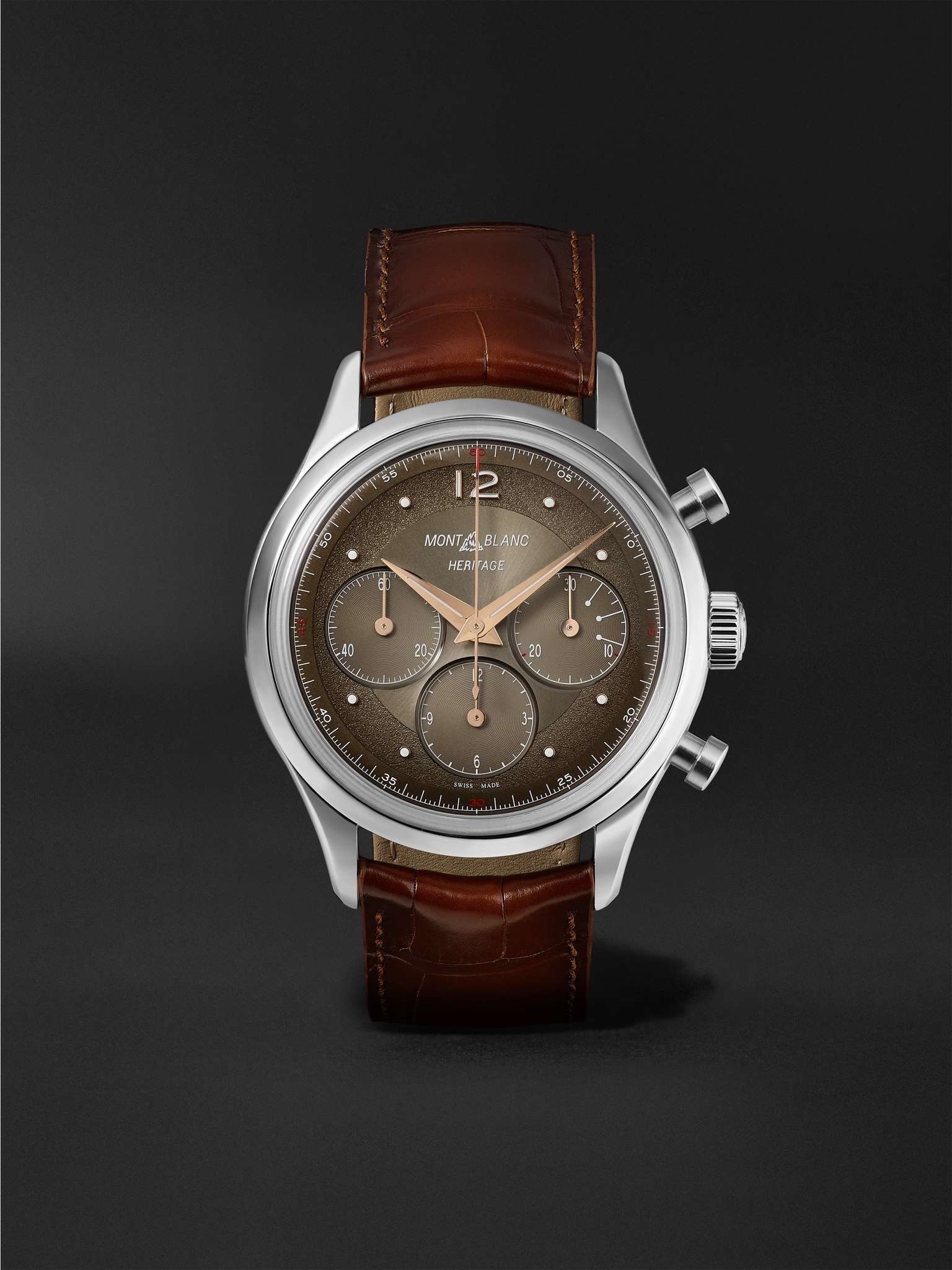 Heritage Automatic Chronograph 41mm Stainless Steel and Alligator Watch, Ref. No. 128671 - 1