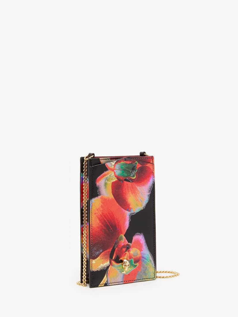 Women's Solarised Orchid Skull Phone Case With Chain in Multicolor - 2