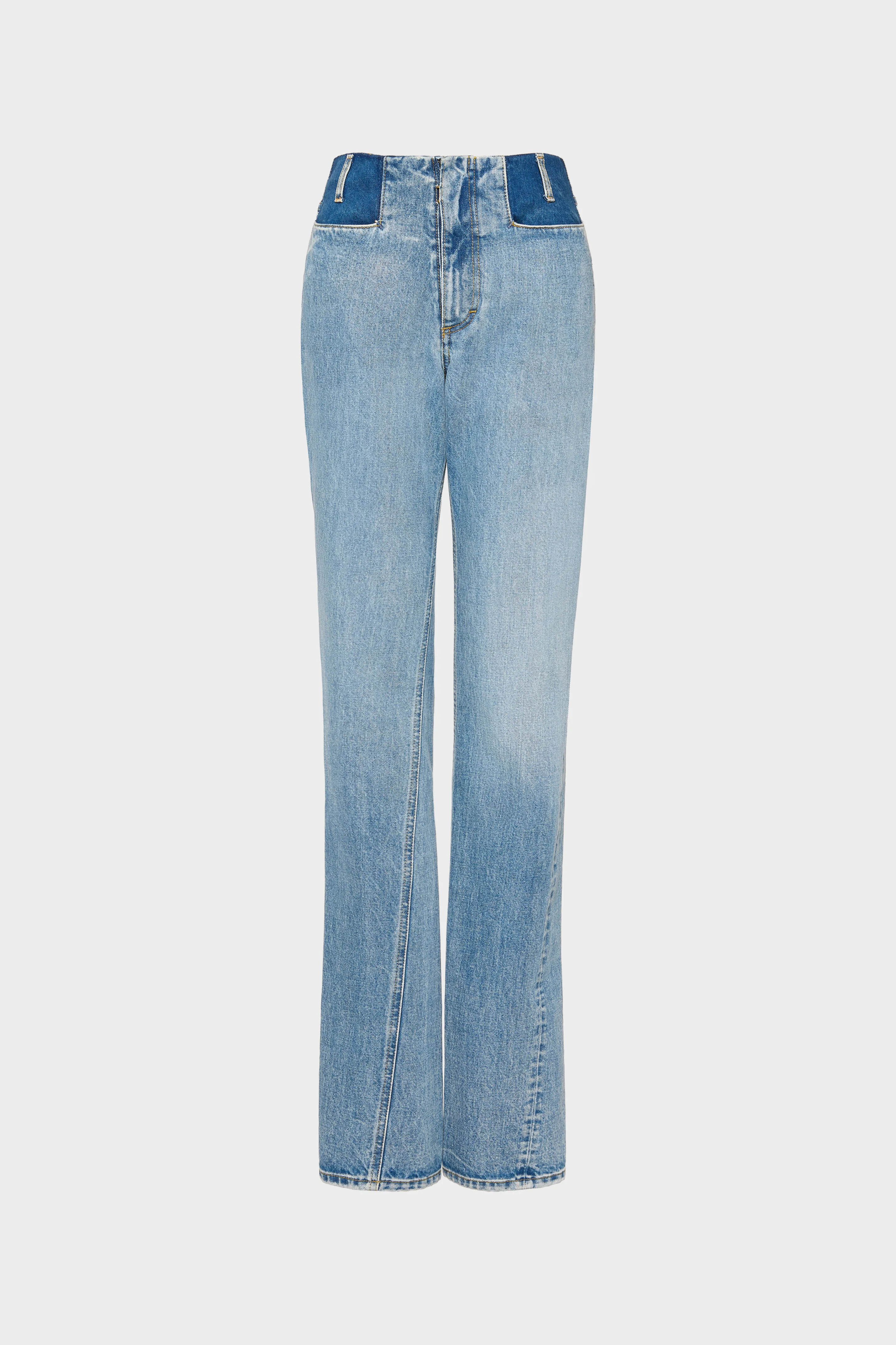 Two-Tone Denim Trousers - 1