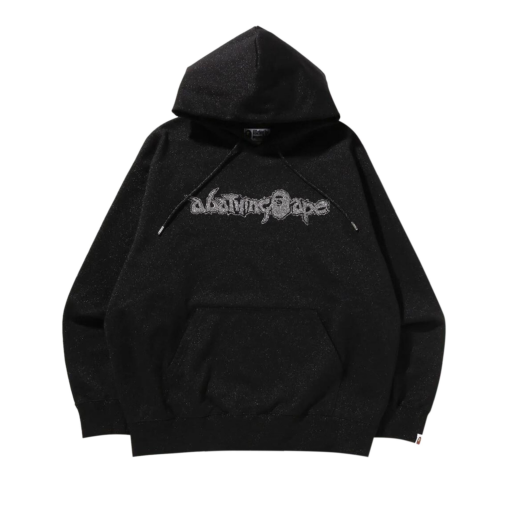 BAPE Metallic Yarn Pullover Hoodie 'Black' - 1