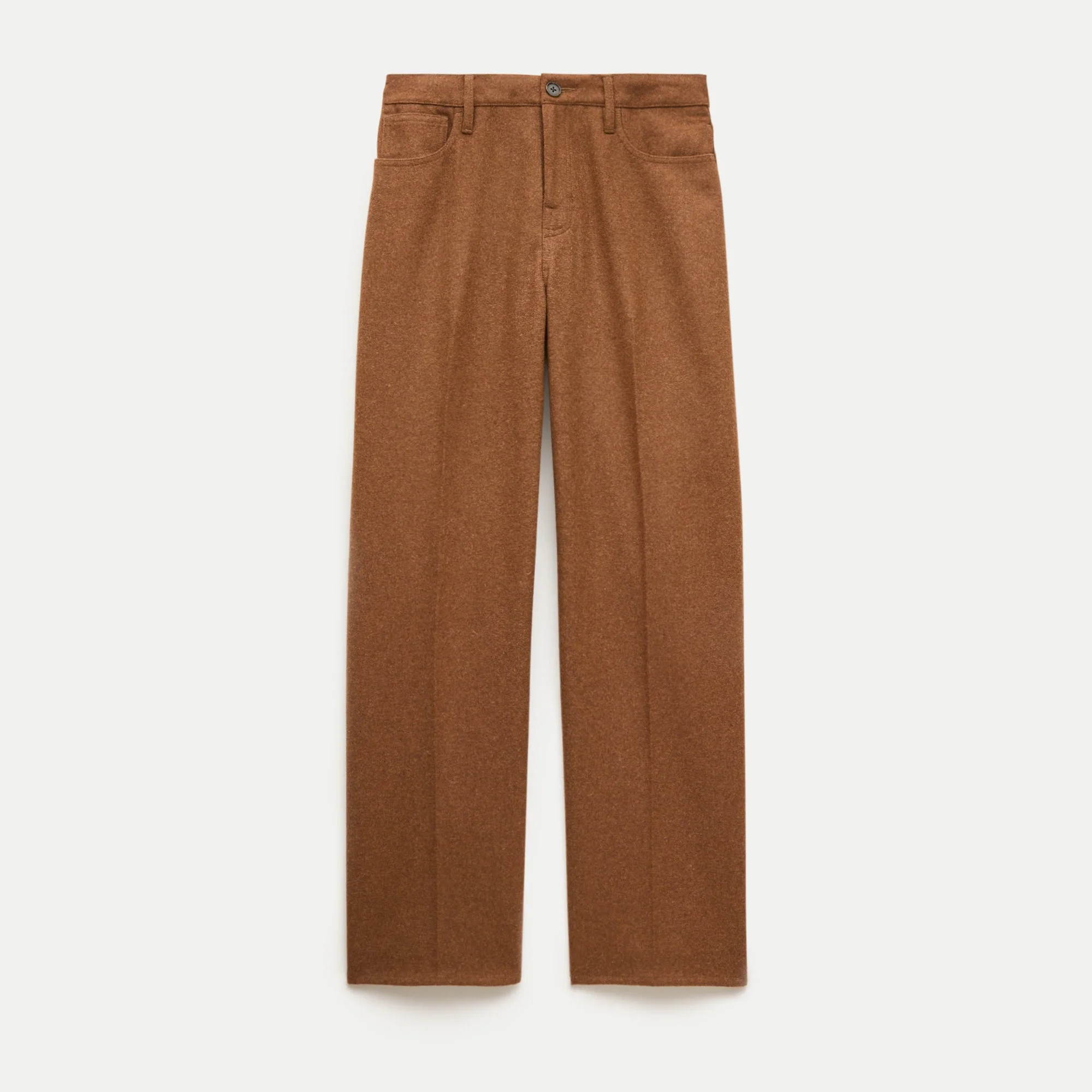 Tapered trouser pant in wool-blend flannel - 1