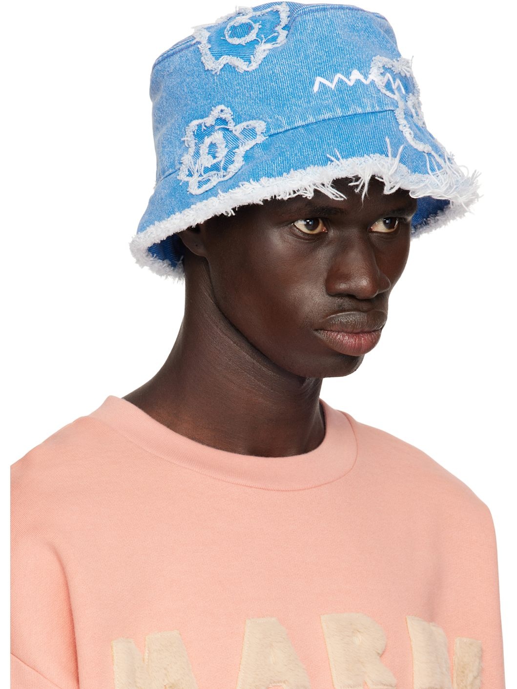 Blue Patched Denim Bucket Hat - 2