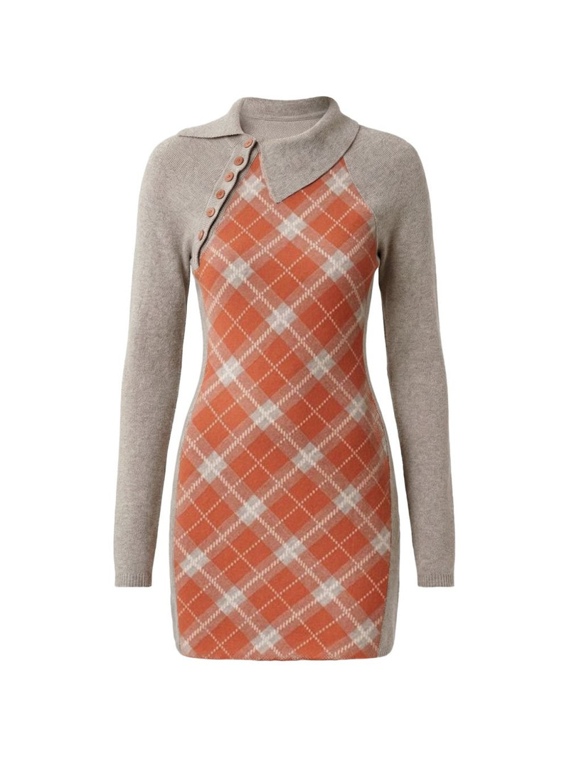 ISA BOULDER argyle-pattern dress outlook