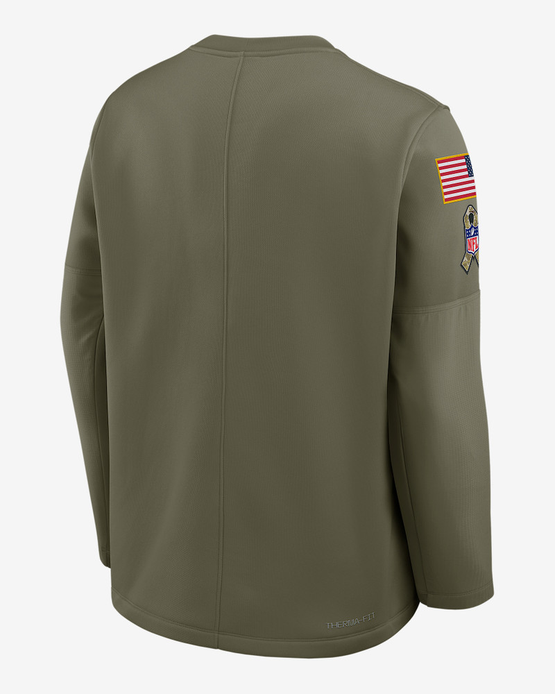 Nike Chicago Bears Salute to Service Sideline Triumphant Win Coach Men's Nike NFL Pullover Crew outlook