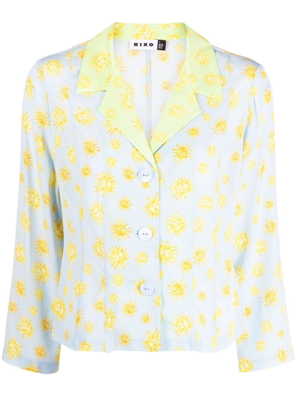 sun-motif silk shirt - 1