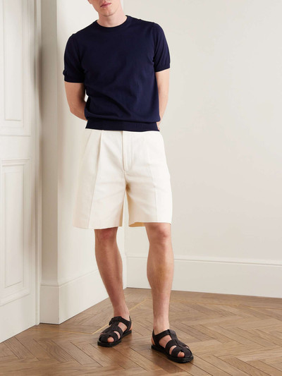Loro Piana Joetsu Wide-Leg Pleated Cotton and Linen-Blend Twill Shorts outlook