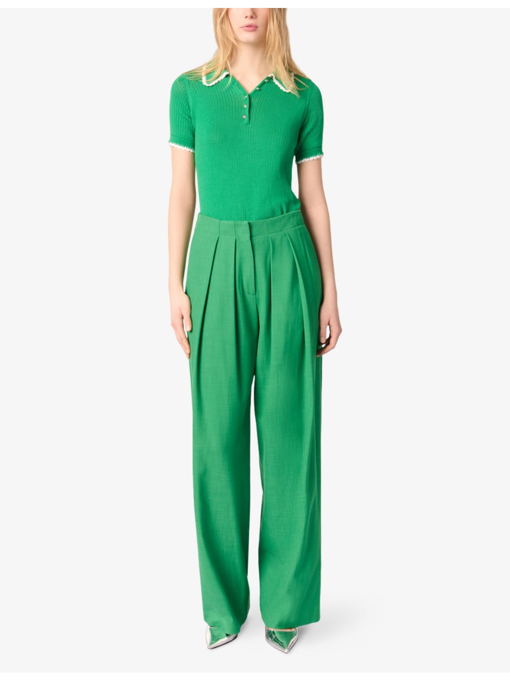 Wide-Leg High-Rise Stretch-Woven Suit Trousers - 2