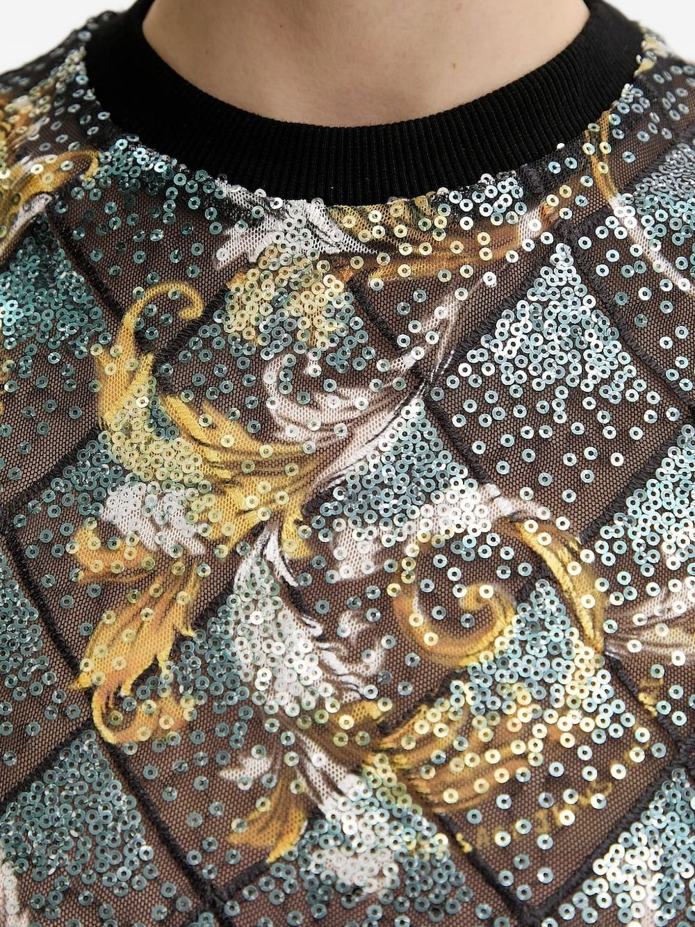 sequin-embellished baroque top - 4