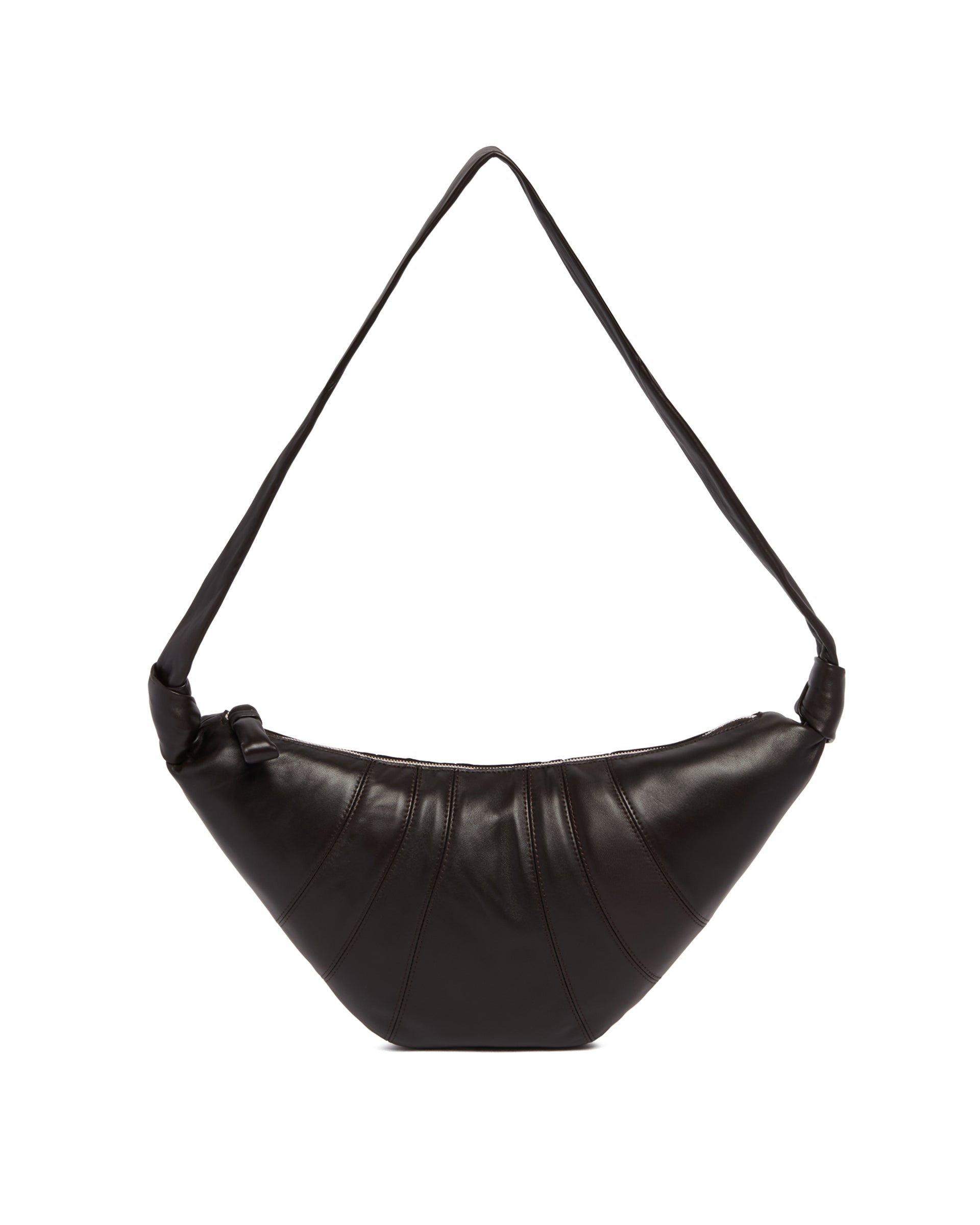 Brown Medium Leather Croissant Bag - 2