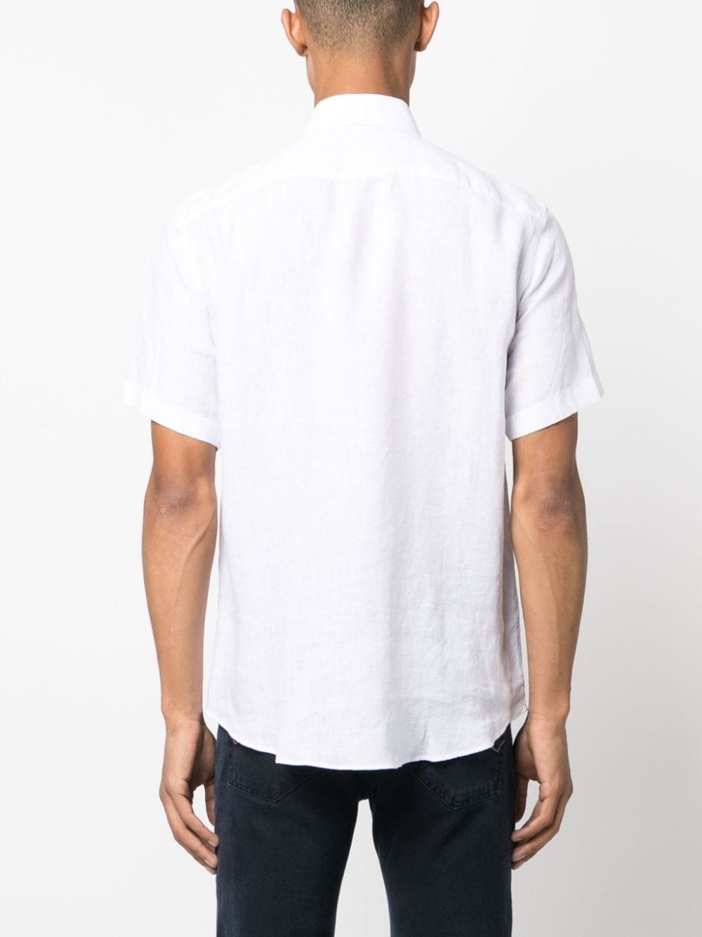 short-sleeved linen shirt - 4