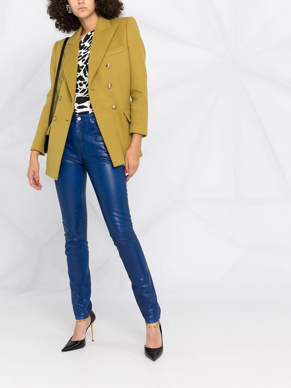 skinny patent style trousers - 2