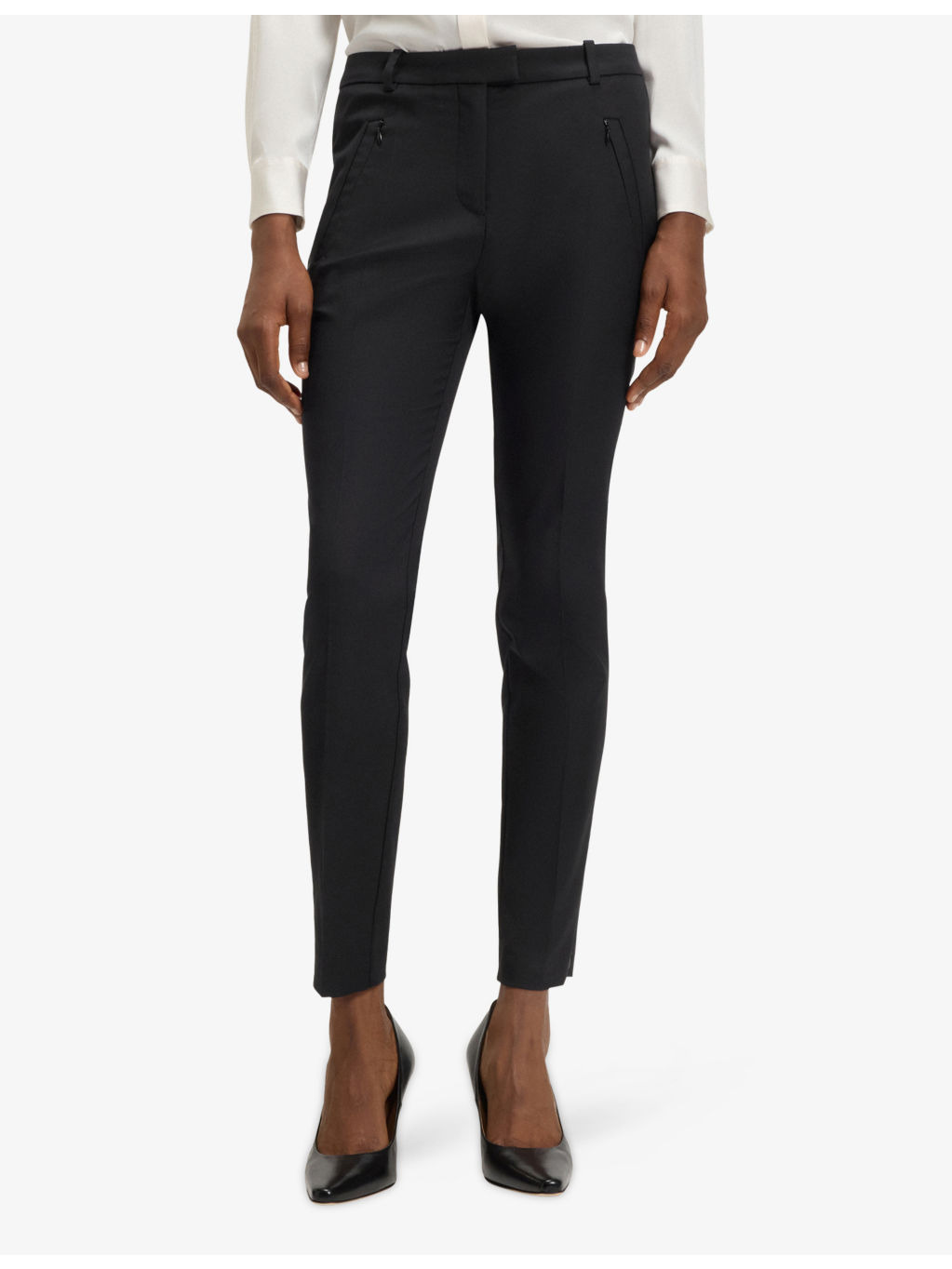Cropped Slim-Fit Cotton Blend Trousers - 3
