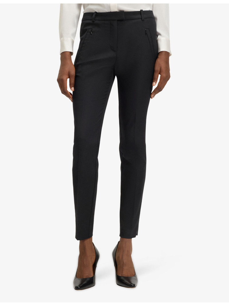 Cropped Slim-Fit Cotton Blend Trousers 3