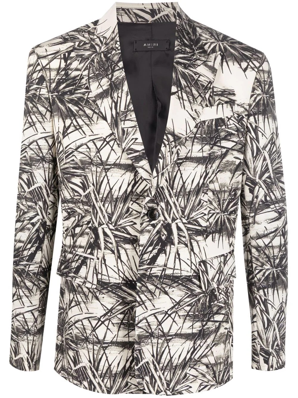 palm tree-print single-breasted blazer - 1