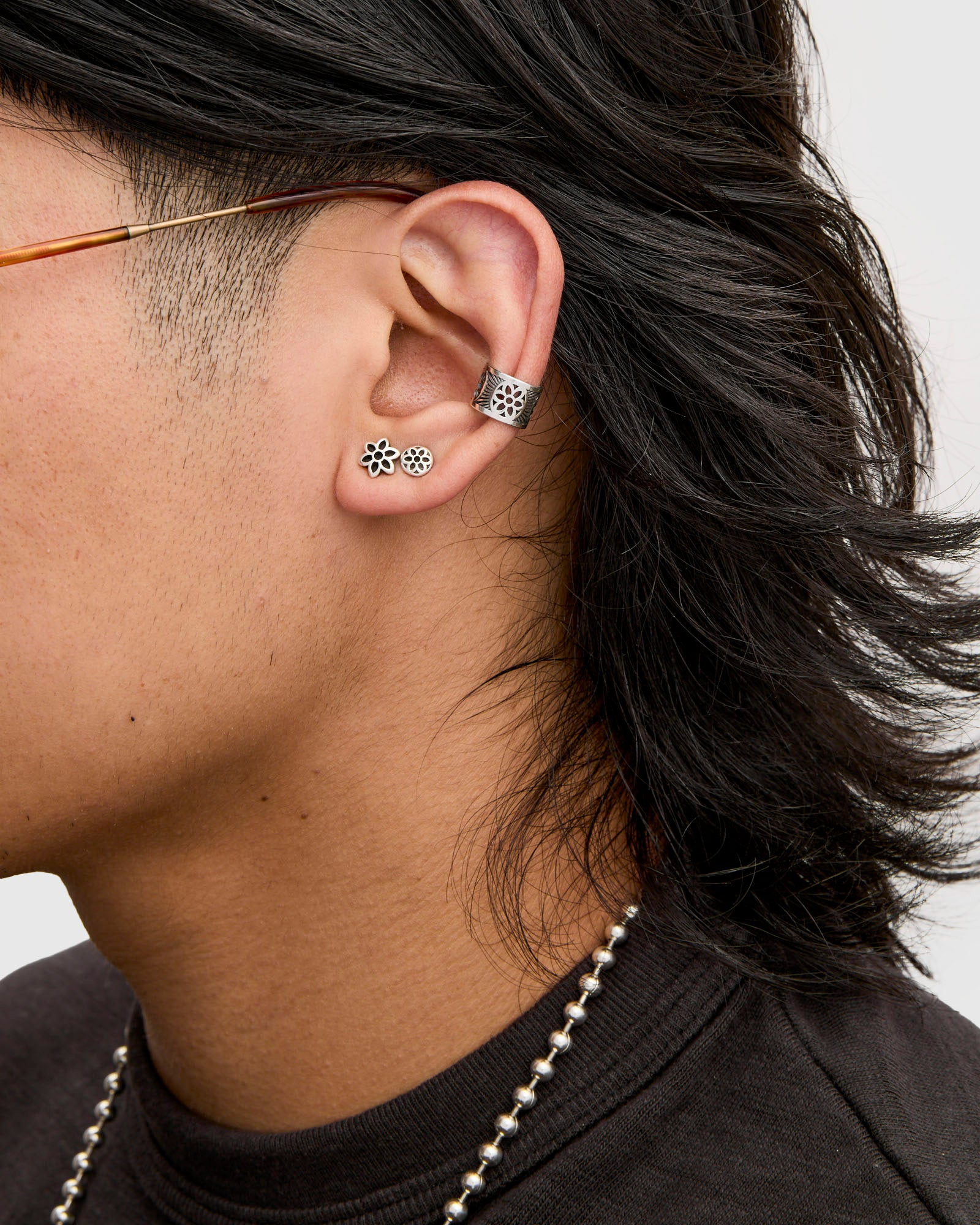 Ear Cuff Rosette Burst in Sterling Silver - 2