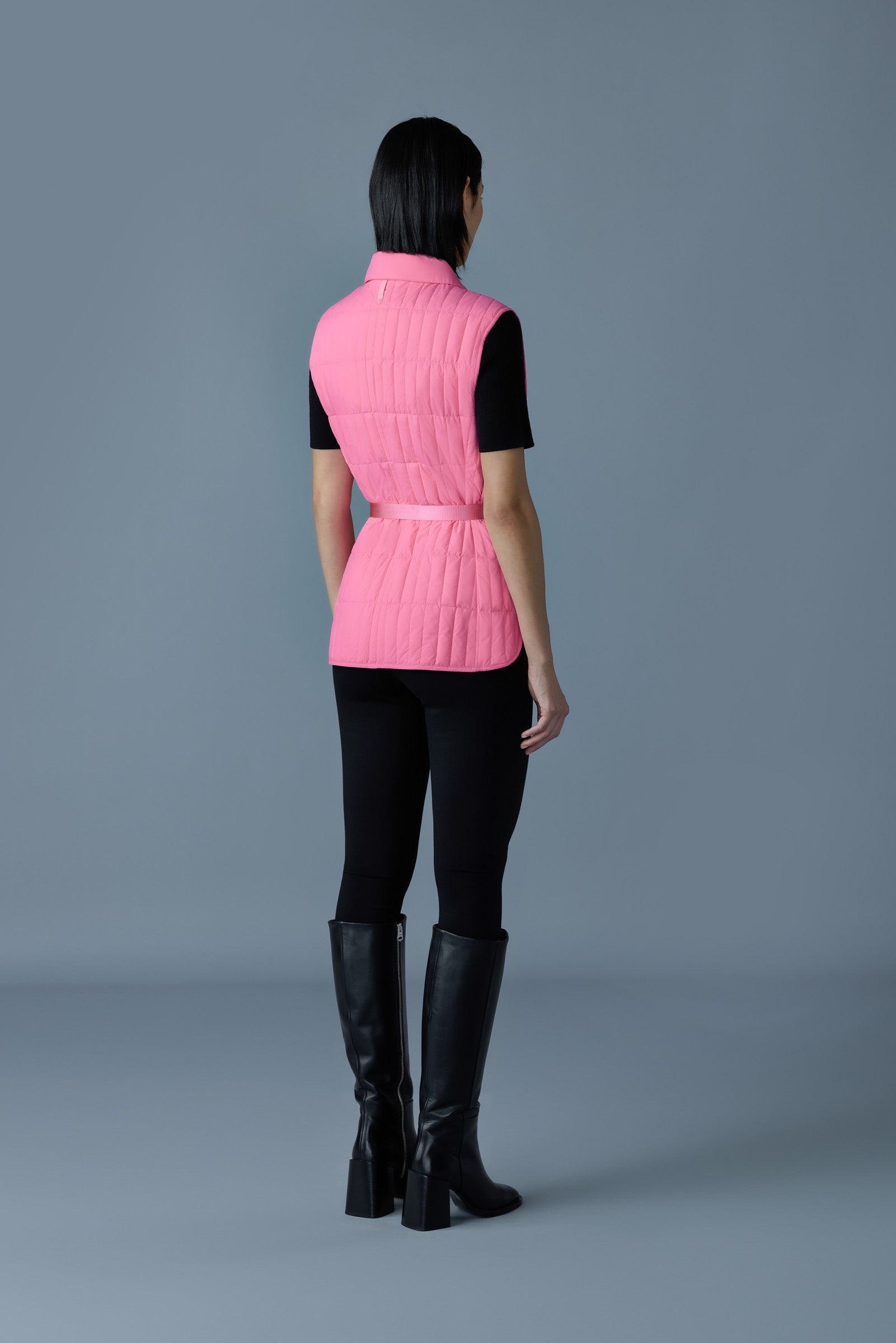 HELIA Light Down Vertical Quilted Vest - 4