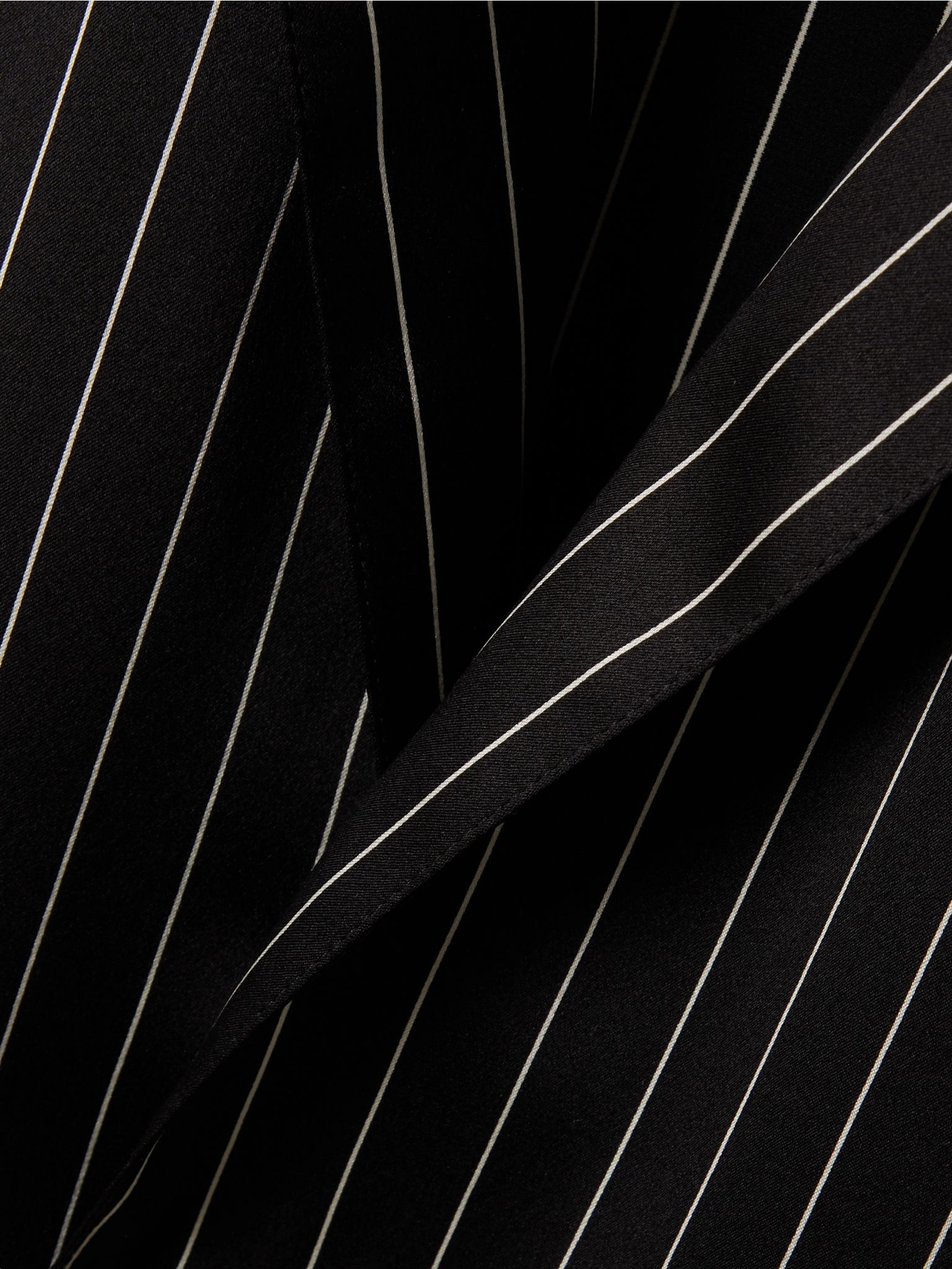 Striped silk-satin shirt Black - 4