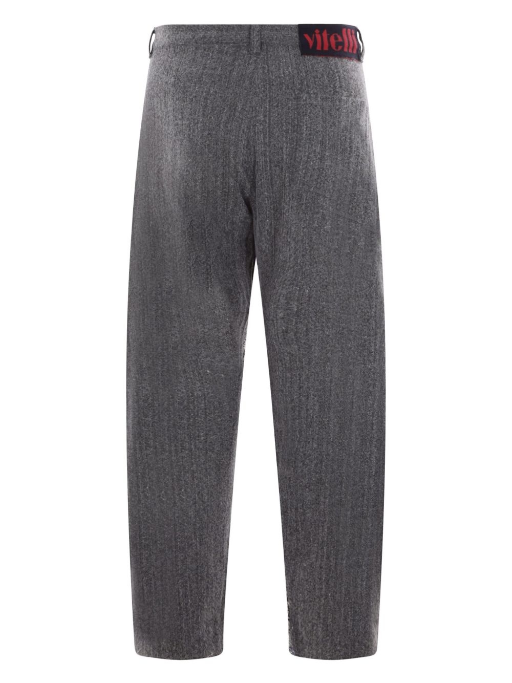needle-punched contrast panel trousers - 2