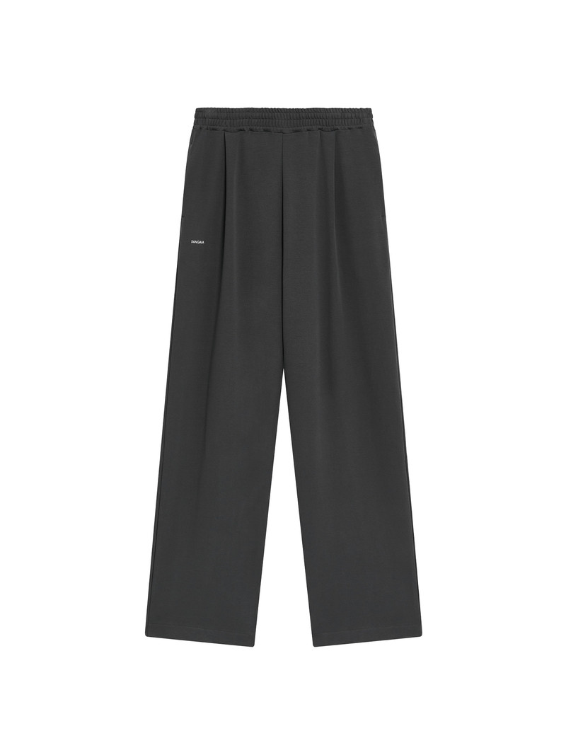 Womens Double Jersey Pleated Trousers - Smoked Black 1