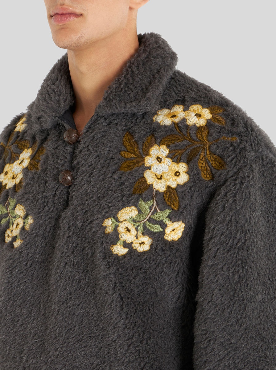 EMBROIDERED ECOFUR JACKET - 2