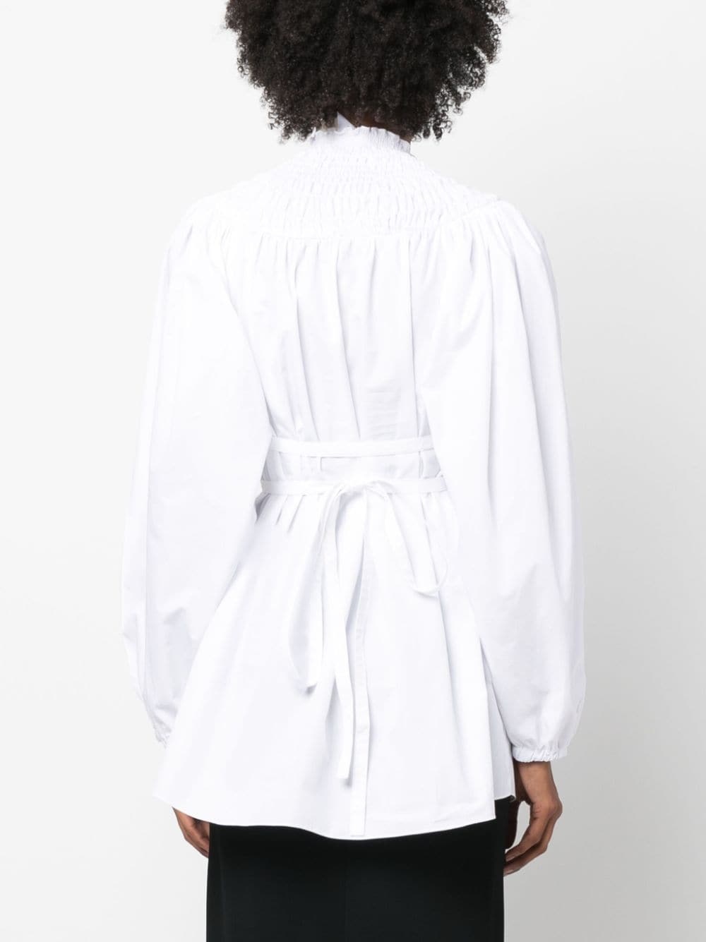 tie-waist organic cotton blouse - 4