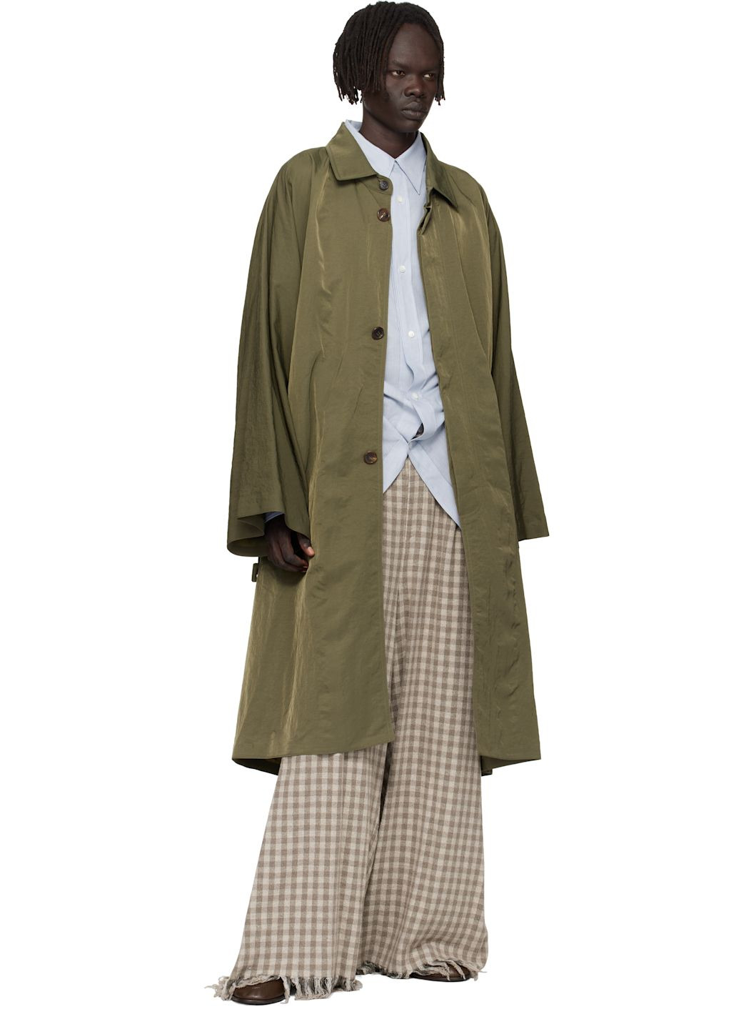 Beige Check Trousers - 4